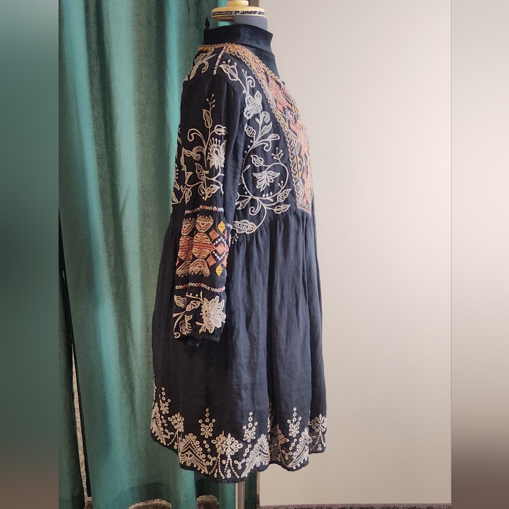 Johnny Was Workshop Embroidered Babydoll Mini Dress - Picture 7 of 7
